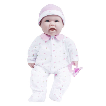 JC TOYS La Baby Soft 16in. Baby Doll, Pink with Pacifier, Caucasian 15030
